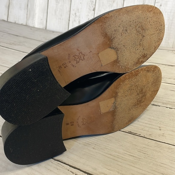 Brighton Classic Brown and Black Metal Embellished Leather Mules - Picture 10 of 11